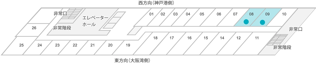 コネクティングルームBのフロアマップ