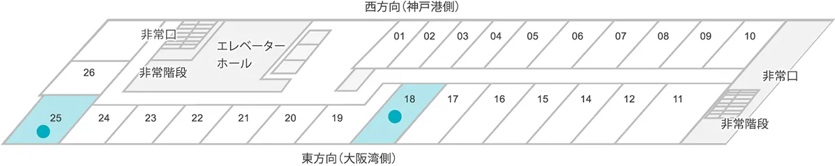 ハリウッドツインルームのフロアマップ